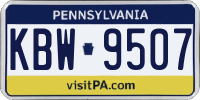 PA license plate KBW9507