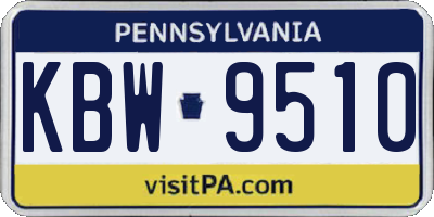 PA license plate KBW9510