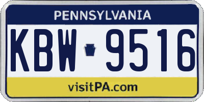 PA license plate KBW9516