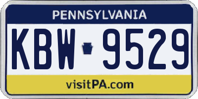 PA license plate KBW9529