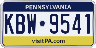 PA license plate KBW9541