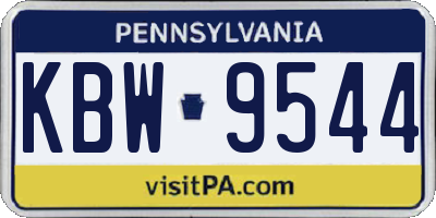 PA license plate KBW9544