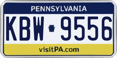 PA license plate KBW9556