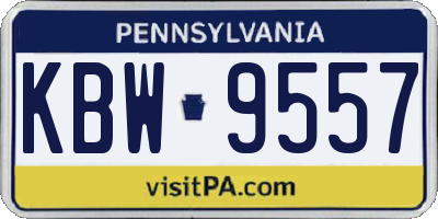 PA license plate KBW9557