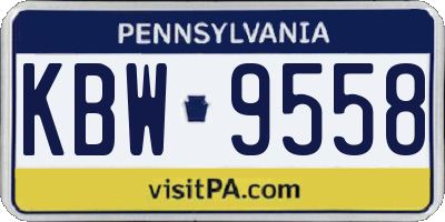 PA license plate KBW9558