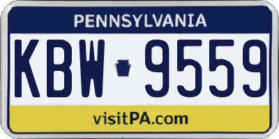 PA license plate KBW9559