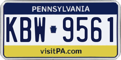 PA license plate KBW9561