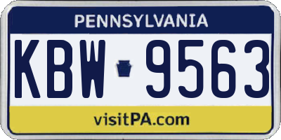 PA license plate KBW9563