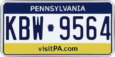 PA license plate KBW9564