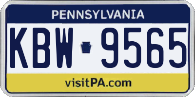PA license plate KBW9565