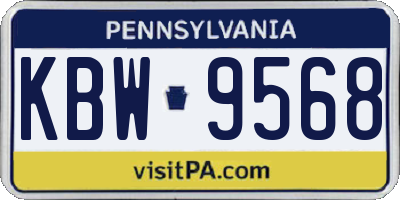 PA license plate KBW9568