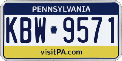 PA license plate KBW9571
