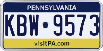 PA license plate KBW9573