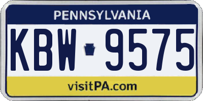 PA license plate KBW9575