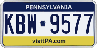 PA license plate KBW9577