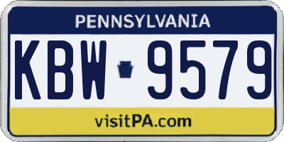 PA license plate KBW9579
