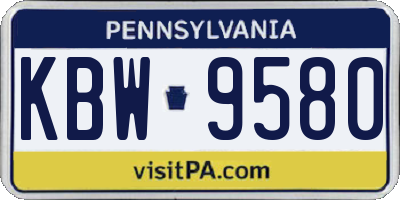 PA license plate KBW9580