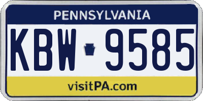 PA license plate KBW9585