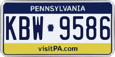 PA license plate KBW9586