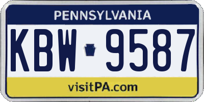 PA license plate KBW9587