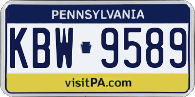 PA license plate KBW9589