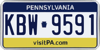 PA license plate KBW9591