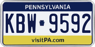 PA license plate KBW9592