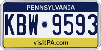 PA license plate KBW9593