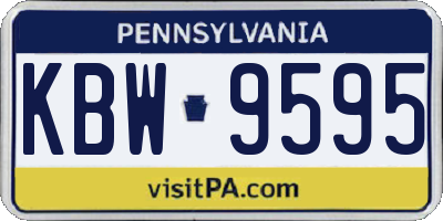 PA license plate KBW9595