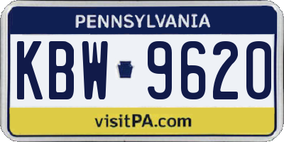 PA license plate KBW9620
