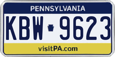 PA license plate KBW9623