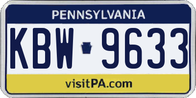 PA license plate KBW9633