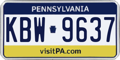 PA license plate KBW9637