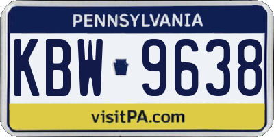 PA license plate KBW9638