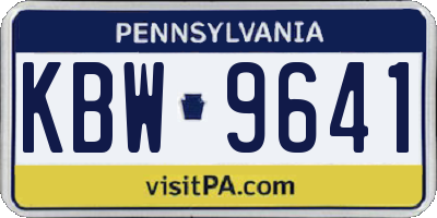 PA license plate KBW9641