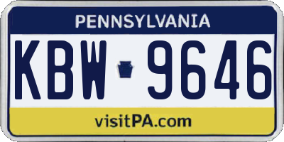 PA license plate KBW9646