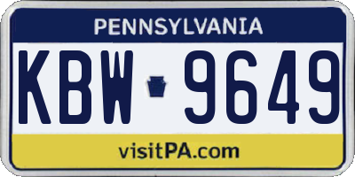 PA license plate KBW9649