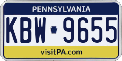 PA license plate KBW9655