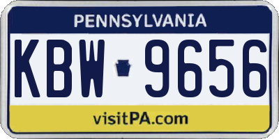 PA license plate KBW9656