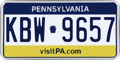 PA license plate KBW9657