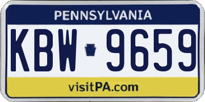 PA license plate KBW9659