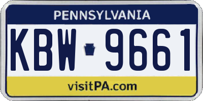 PA license plate KBW9661