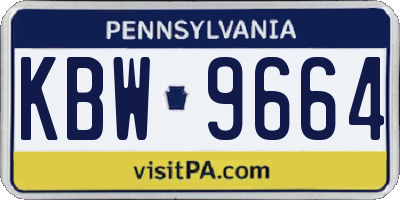 PA license plate KBW9664