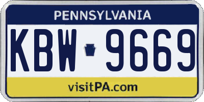 PA license plate KBW9669