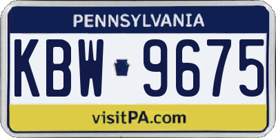 PA license plate KBW9675