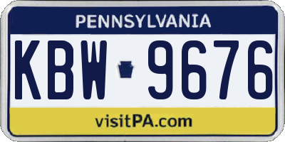 PA license plate KBW9676