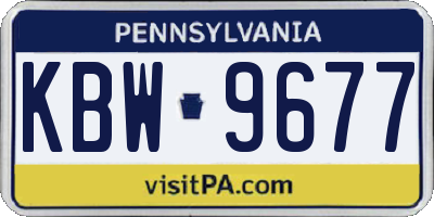 PA license plate KBW9677