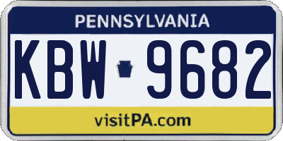 PA license plate KBW9682