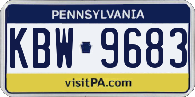 PA license plate KBW9683