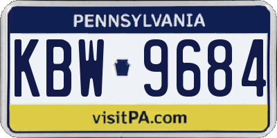 PA license plate KBW9684